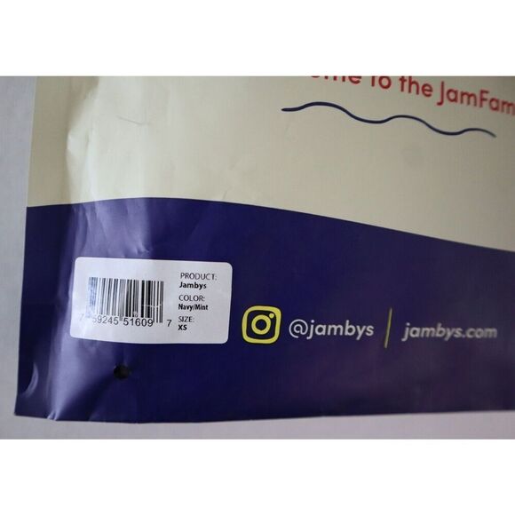 Jambys Unisex Sz XS Navy Blue/Mint Soft Breathable Boxer Shorts w/Pockets - Picture 10 of 10